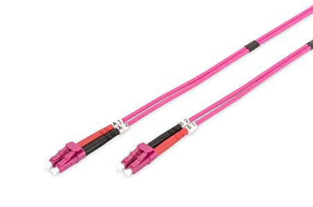 Digitus LC-LC Fiber Optik Patch Kablo, 1 metre, Multimode, Duplex, 50/125, LSZH, OM4  