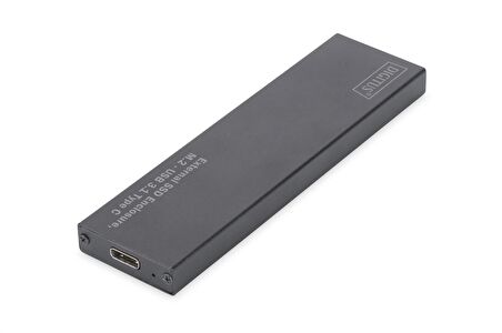 Digitus Harici M.2 SATA SSD Kutusu,  Bağlantı arayüzü USB 3.1 Tip C, alüminyum gövde, siyah renk, çip takımı EP9461E