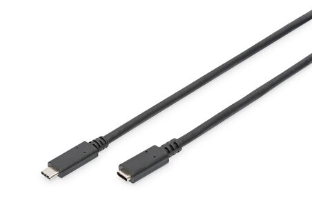 Digitus USB Tip C Gen2 Uzatma Kablosu, Tip-C Erkek  Tip-C Dişi, 0.7 metre, Gen2, 5A, 10GB, 3.1 Versiyon, siyah renk
Digitus USB Type-C Gen2 Extension Cable, Type-C Male to Type-C Female, 0.7m, Gen2, 5A, 10GB, 3.1 Version, black