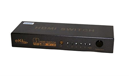 Beek 5 Port Ultra HD 4K HDMI Switch, 5 giriş - 1 çıkış, uzaktan kumandalı, 4K2K, 3D görüntü formatlarını destekler, HDMI 2.0, HDCP 2.3 uyumlu
Beek UHD 4K HDMI Switch 5 Ports, IR remote control, 4K2K, 3D, HDMI 2.0, HDCP 2.3 compliant