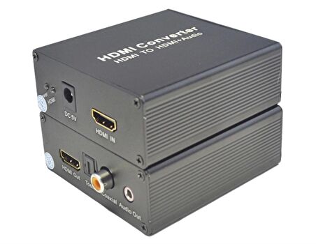Beek HDMI  HDMI + Ses Sinyal Çeviricisi,  1 x HDMI giriş, 1 x HDMI çıkış + Toslink ses çıkışı (SPDIF yuva) + Coax ses çıkışı (Cinch yuva) + Analog ses çıkışı (3.5mm yuva)
Beek HDMI Audio Extractor