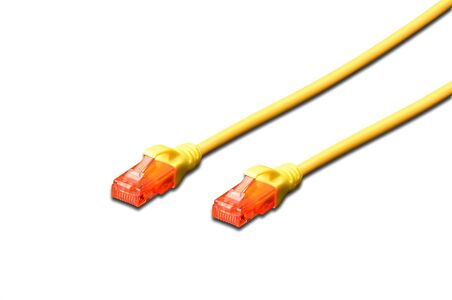 Digitus Patch Kablo, U-UTP, CAT. 6, 10 metre, AWG 26/7, Cu, LSZH, sarı renk