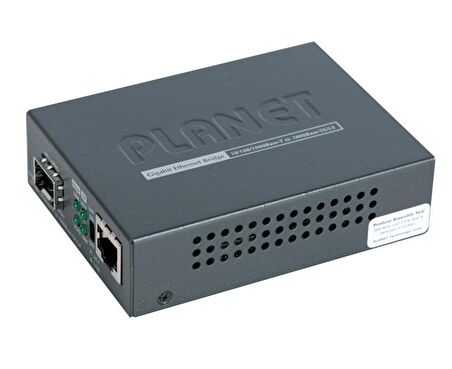 Media Converter
10/100/1000Base-T to 1000Base-SX/LX (mini-GBIC, SFP)
Mesafe kullanılacak SFP modeline bağlı olarak değişir