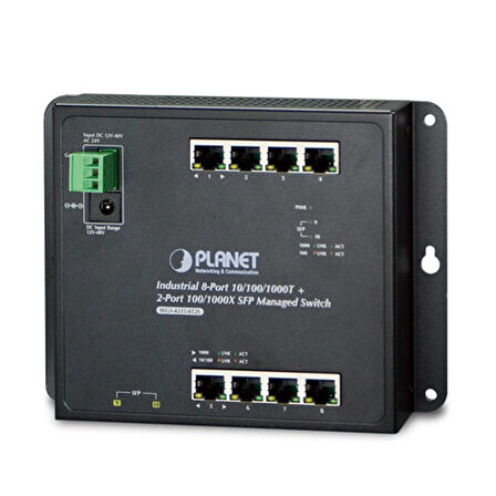Endüstriyel Duvar Tip Yönetilebilir Switch (Industrial  Flat-type Managed Switch)
8 x  10/100/1000T
2 x 100/1000X SFP
L2/L4
IP30, -40~75 derece  C