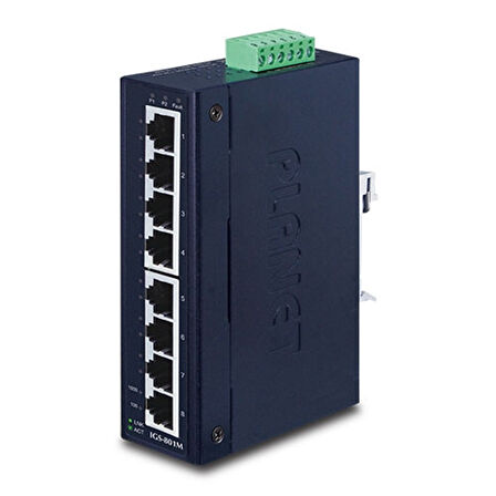 Yönetilebilir Endüstriyel Tip Ethernet Switch (Managed Industrial Ethernet Switch)
8-Port 10/100/1000Mbps