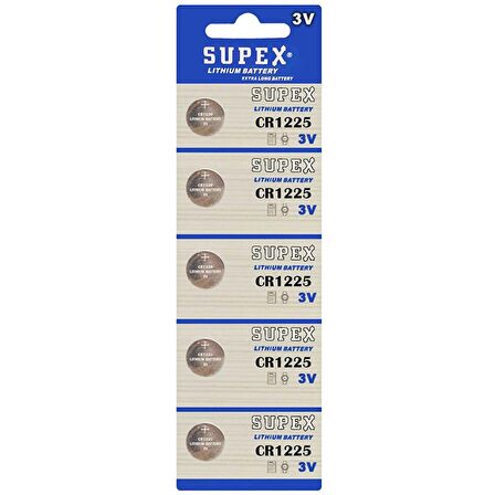 SUPEX CR1225 3 VOLT LİTYUM PİL (5Lİ PAKET FİYATI)