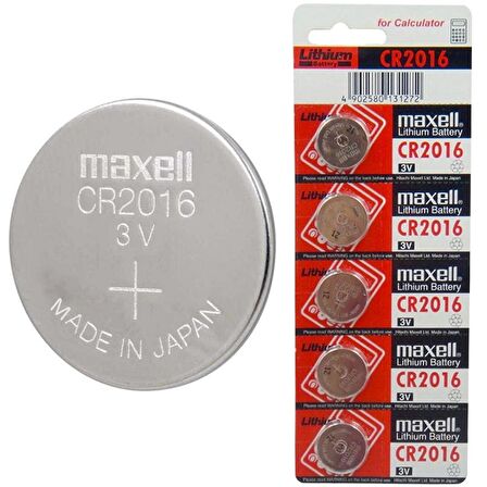 MAXELL CR2016 3 VOLT LİTYUM PARA PİL (5Lİ PAKET)