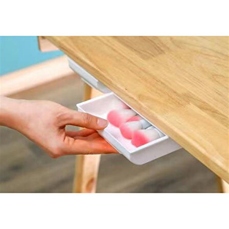 KENDİNDEN YAPIŞKANLI 21 CM X 15.5 CM X 3.2 CM PORTATİF PLASTİK MASA ALTI ORTA BOY ÇEKMECE