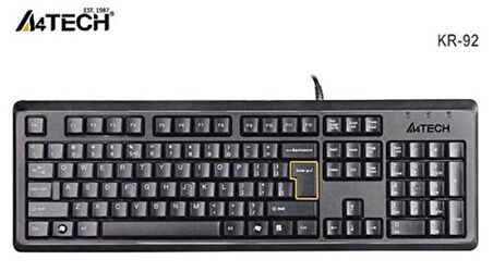 A4 TECH KR-92 Q TR MM SİYAH USB KABLOLU KLAVYE