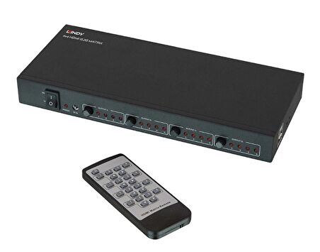 4 x 4 HDMI 4K UHD Matrix Switch, uzaktan kumanda ünitesi dahil
4x4 HDMI 4K30 Matrix