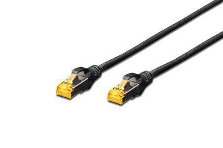 Beek CAT 6A SFTP/PIMF (Pairs In Metal Foil) Patch Kablosu, LSZH, 0,5 metre, AWG 26, Siyah Renk 