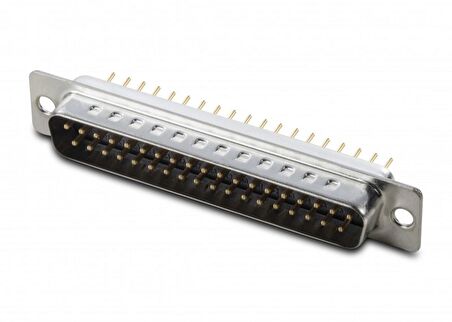 D-SUB, 37 Pin, Erkek, Düz PCB için, Gövde Kalaylı