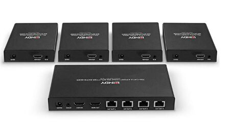 70m Cat.6 4 Port HDMI 18G Sinyal Çoklayıcı ve Uzatıcı, Alıcı (Receiver) ve Verici (Transmitter) Ünite dahil
70m Cat.6 4 Port HDMI 18G Splitter Extender