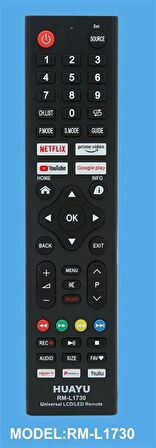 HUAYU KL RM-L1730 NETFLIX-YOUTUBE-GOOGLE PLAY TUŞLU UNIVERSAL LCD LED TV KUMANDA