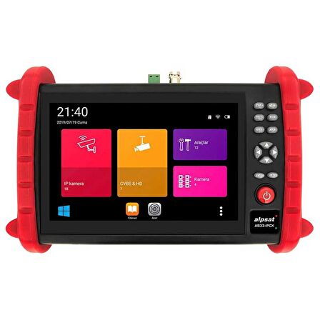 ALPSAT AS33-IPCX 7 EKRANLI IPC-ONVIF-AHD-CVI-TVI-HDMI-ANALOG GİRİŞLİ CCTV KAMERA TEST CİHAZI