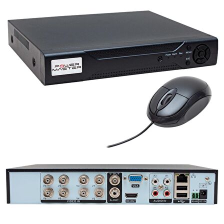 POWERMASTER PM-12181 8 KANAL 5MP DESTEKLİ 1080N AHD/ANALOG/TVI/CVI XMEYE DVR/XXVR KAYIT CİHAZI