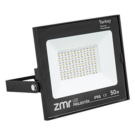 ZMR 50 WATT - 220 VOLT 6500K IP66 150* IŞIK AÇISI SİYAH SLİM KASA LED PROJEKTÖR