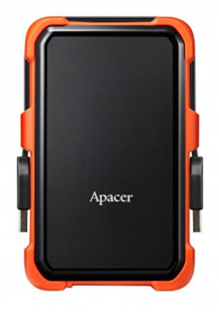 Apacer AC630 Siyah-Turuncu 2 TB Askeri Sınıf Darbeye Dayanıklı 2.5" USB 3.1 Taşınabilir Harddisk (AP2TBAC630T-1)