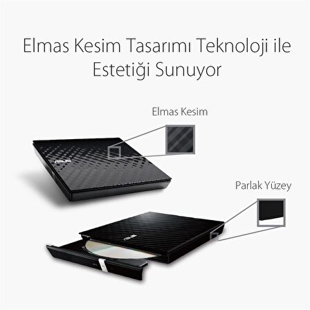 ASUS DVD SDRW-08D2S-U LITE SLIM USB 2.0 SİYAH