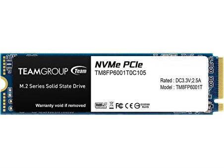 Team MP33 256GB 1600/1000MB/s NVMe PCIe Gen3x4 M.2 SSD Disk (TM8FP6256G0C101)