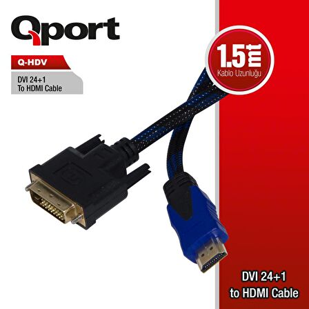 QPORT Q-HDV DVI TO HDMI 24+1 CONVERTER ÇEVİRİCİ 