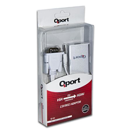 QPORT Q-VH VGA TO HDMI ÇEVİRİCİ + SES KABLOSU