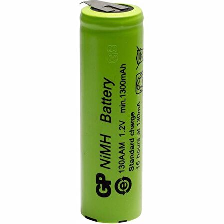GP 130AAM 1.2 VOLT 1300 MAH DÜZ KAFA ŞARJLI KALEM PİL