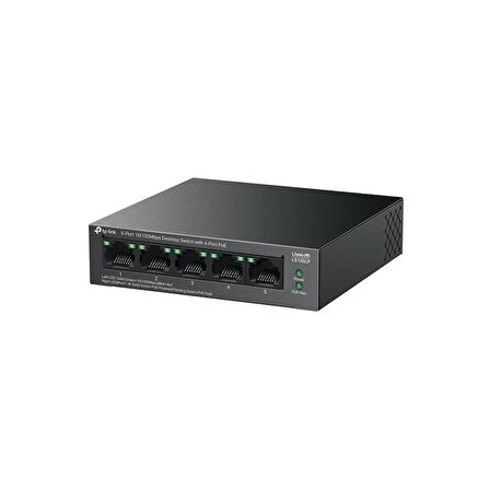 TP-LINK LS105LP 4 PORT 10/100 +1 PORT RJ45 UPLINK 41W 250 METRE POE MESAFE METAL KASA SWITCH