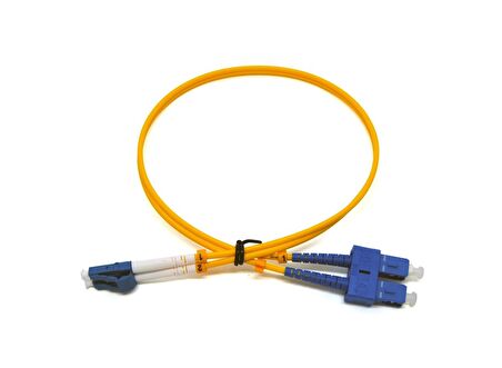 Beek LC-SC Fiber Optik Patch Kablo, 9/125 µ, Singlemode, 3.0mm, Duplex, OS2, LSZH, 0.5 metre