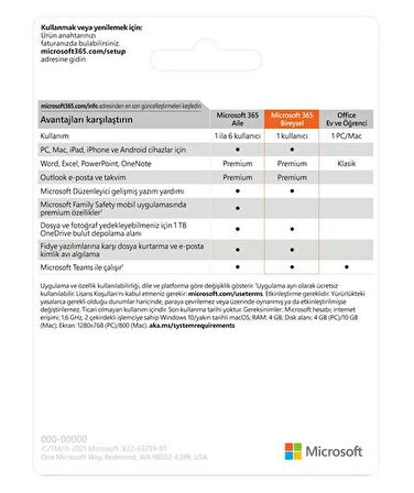 Microsoft 365 Bireysel Türkçe Yeni