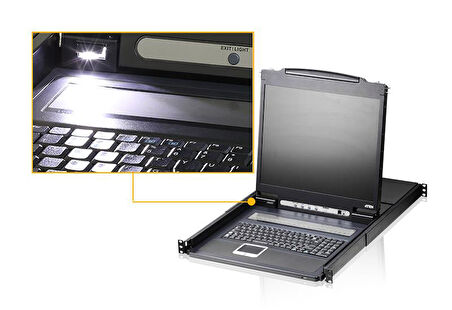 19” LCD KVM Switch, Amerikan Klavyeli
