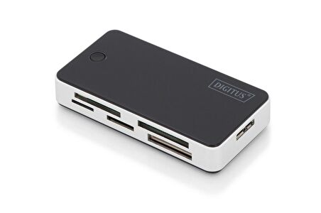Digitus USB 3.0 Kart Okuyucusu, Compact Flash (CF), Secure Digital (SD / SDHC), MMC, MMC4.0, RS-MMC, MMC PLUS, MMC Mobile, MMC Micro, miniSD, Memory Stick (MS), Memory Stick Pro (MS Pro), Memory Stick Pro Duo (MS Pro Duo), XD, micro SD (T-Flash), M2 