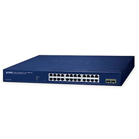 Layer 2 Web Smart Ethernet Switch
24 x 10/100/1000BASE-T port
2 x 100/1000BASE-X SFP yuva
24-Port 10/100/1000T + 2-Port 1000X SFP Web Smart Ethernet Switch