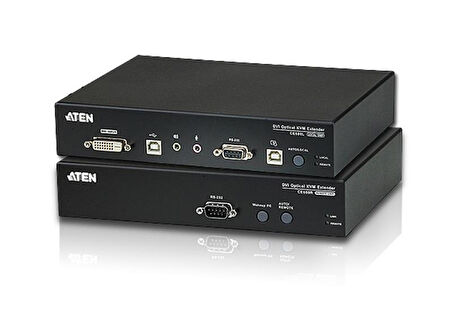 DVI Fiber Optik KVM (Keyboard/Video Monitor/Mouse) Mesafe Uzatma Cihazı, Ses (hoparlör ve mikrofon) bağlantı desteği, 600 metre, USB Konsol
USB DVI Optical KVM Extender (1920 x 1200@600m)