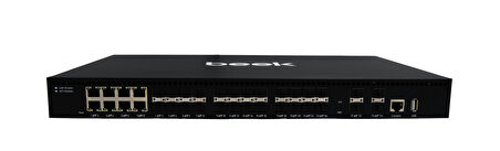 Beek L3 Yönetilebilir Switch
24 x 1000 Base-X SFP yuva
8 x 10/100/1000BASE-T port (combo)
4 x 1G/10G Base-X SFP+ yuva
1 x Konsol port
1 x USB port
Yönetim: Uzaktan Web, VLAN ve Storm Control, IPV