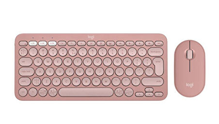 LOGITECH PEBBLE 2 SESSİZ KABLOSUZ TÜRKÇE Q KLAVYE VE MOUSE PEMBE 920-012247