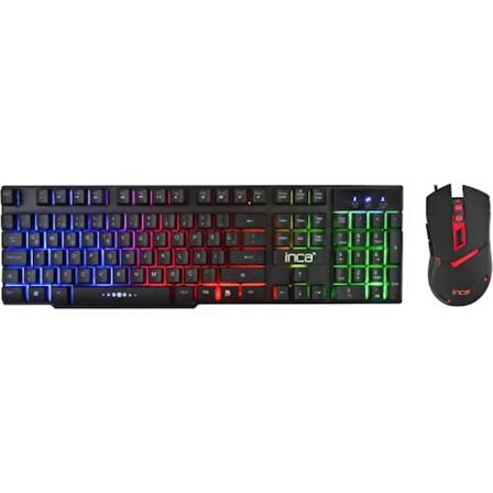 INCA IKG-448 RAINBOW GAMING MEKANIK HISLI KLAVYE - MOUSE SET