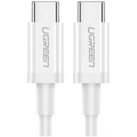 UGREEN USB-C 60W 3A QC PD HIZLI ŞARJ KABLOSU 1 MT BEYAZ 60520