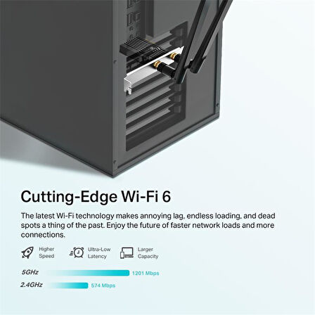 TP-LINK ARCHER TX20E AX1800 WI-FI 6 BLUETOOTH 5.2 PCIE ADAPTOR