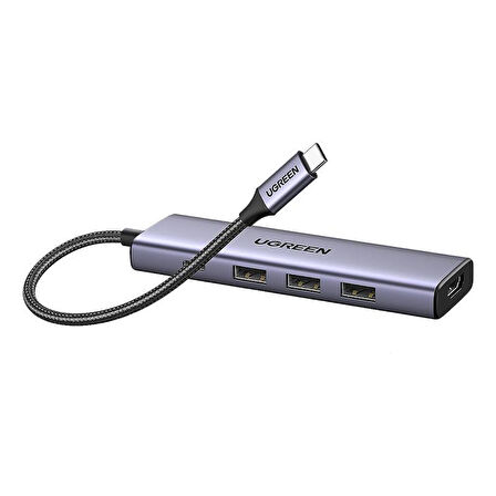 UGREEN 5IN1 USB-C 100W PD 4K HDMI HUB ÇOKLAYICI GRİ 15596