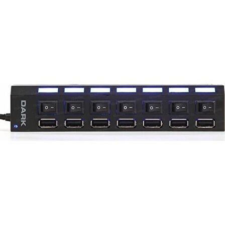 DARK Connect Master DK-AC-USB272 7port USB 2.0 Siyah USB Çoklayıcı Hub Anahtarlı