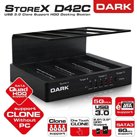 DARK 2.5,3.5" USB 3.0 DK-AC-DSD42C Sata Harddisk Dock Beyaz