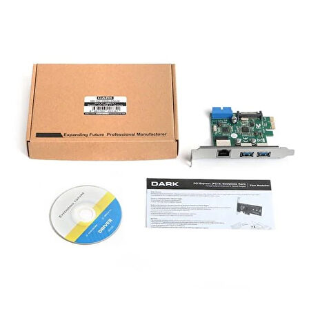 DARK DK-NT-PEGLANU2 Gigabit 1port PCIe 1X Ethernet-2X USB 3.0