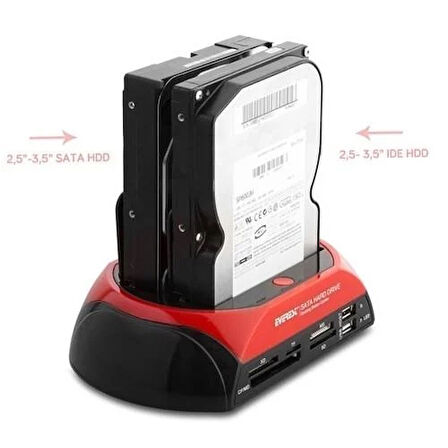 EVEREST 2.5,3.5" USB 2.0 HDC-385 Sata/Pata Harddisk Dock Siyah