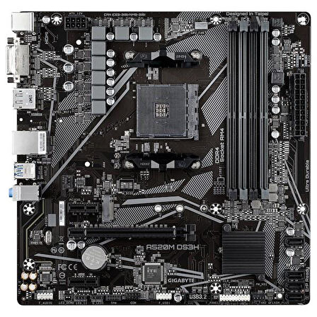 GIGABYTE A520M-DS3H DDR4 M2 PCIe NVME HDMI DVI DP PCIe 16X v3.0 AM4 mATX