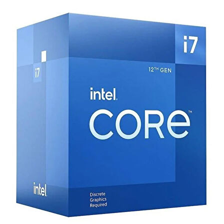 INTEL CORE i7 12700KF 37MB 12çekirdekli VGA YOK 1700p 125w Kutulu+Fansız