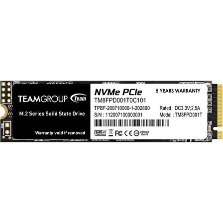 TEAM 1TB MP33 PRO TM8FPD001T0C101 2100- 1700MB/s M2 NVME Disk