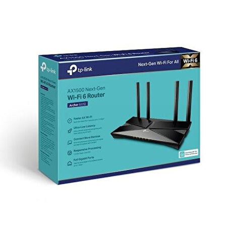 TP-LINK ARCHER AX10 1500mbps AX1500 Dual Band EV Ofis Tipi Gaming Router