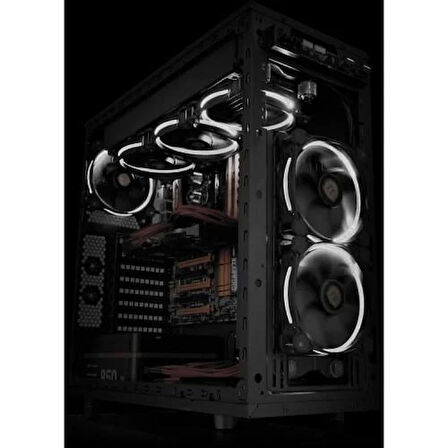 Thermaltake Riing CL-F038-PL12WT-A 120mm Beyaz Halka Ledli Titreşimsiz Kasa ve Radyatör Fanı