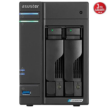 ASUSTOR AS6702T-4GB CELERON QC N5105 4GB RAM-2-diskli Nas Server (Disksiz)
